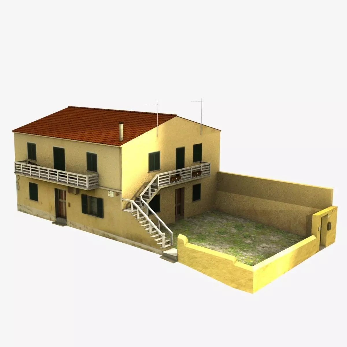 Village Home  N-E Low-poly 3D model_0