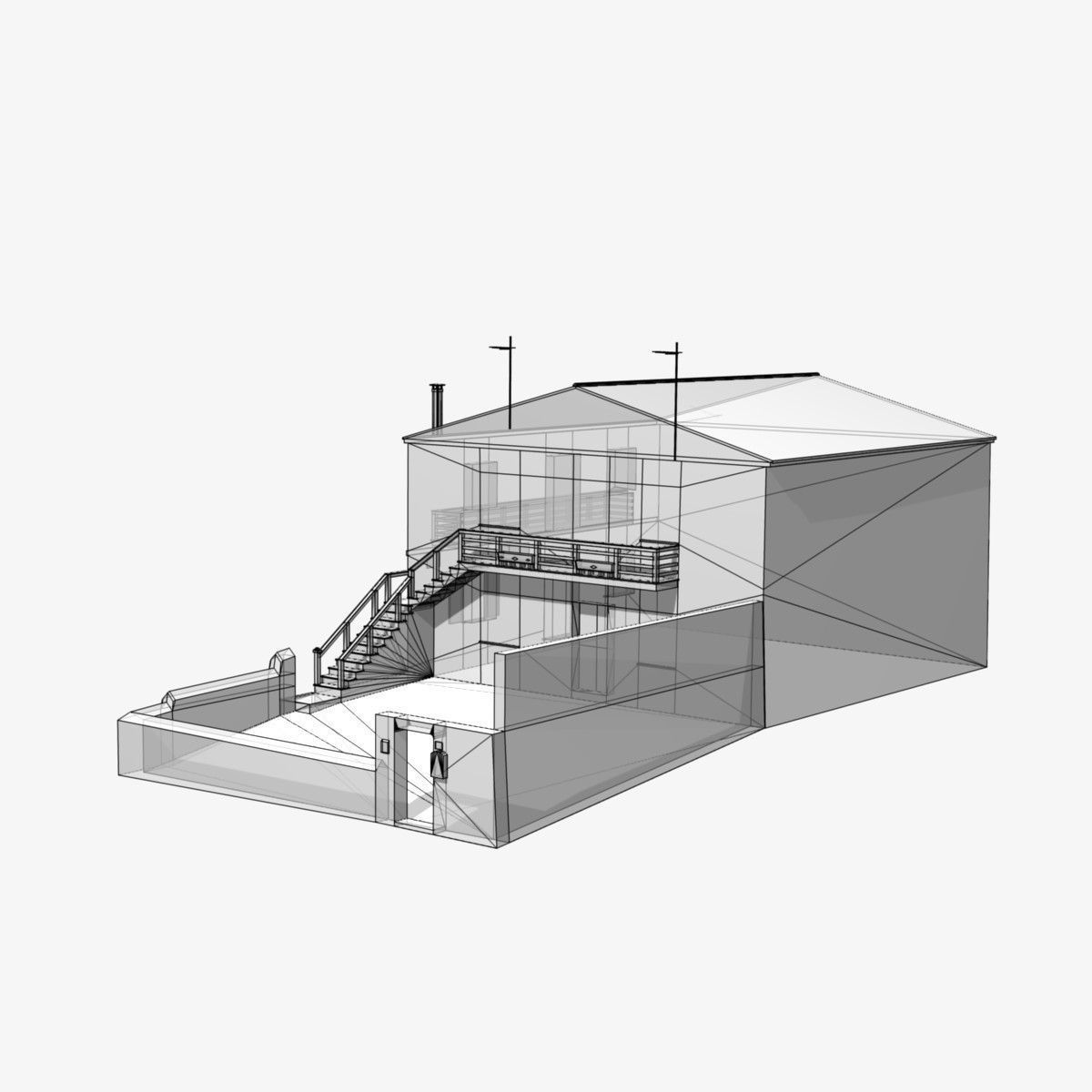 Village Home  N-E Low-poly 3D model_12