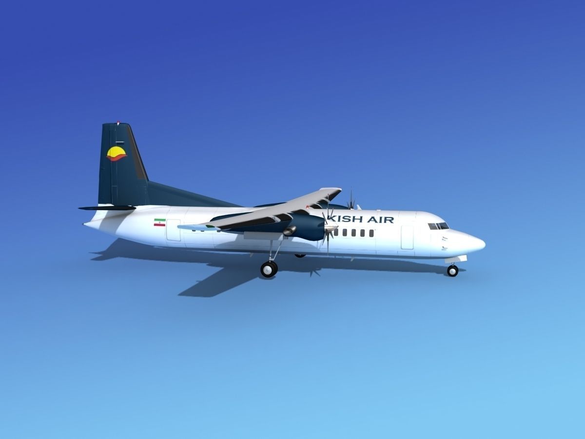 Fokker 50 Kish Air 3D model_3