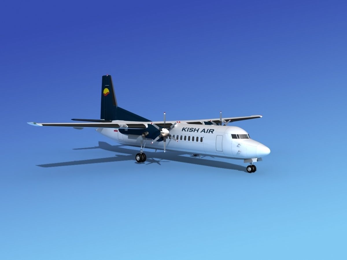 Fokker 50 Kish Air 3D model_2
