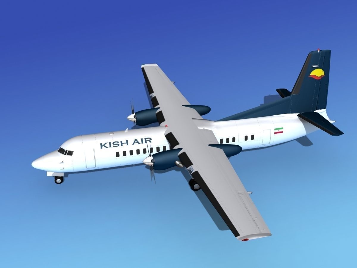 Fokker 50 Kish Air 3D model_9