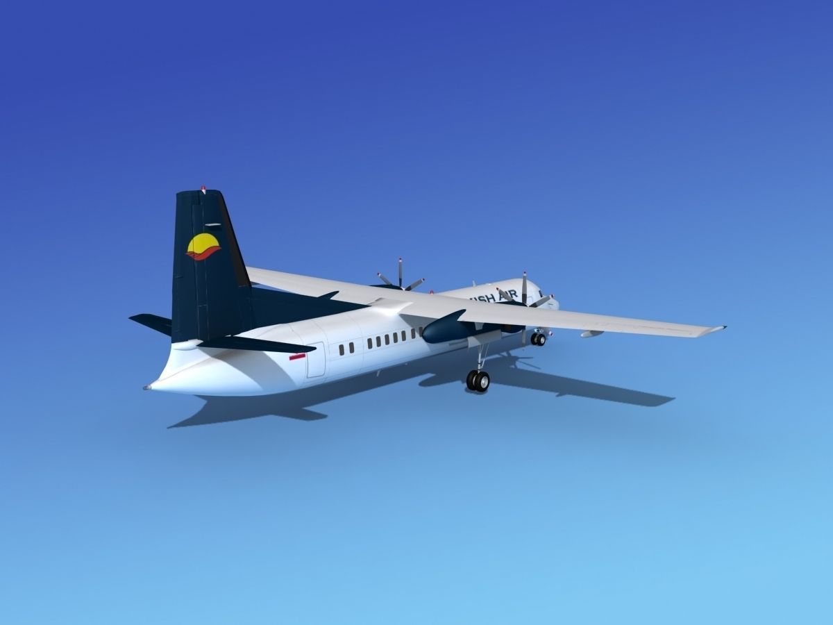 Fokker 50 Kish Air 3D model_5