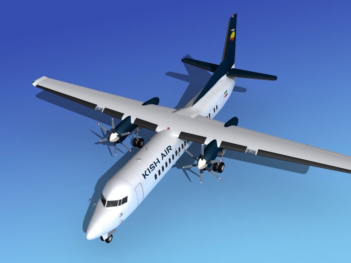 Fokker 50 Kish Air 3D model_10