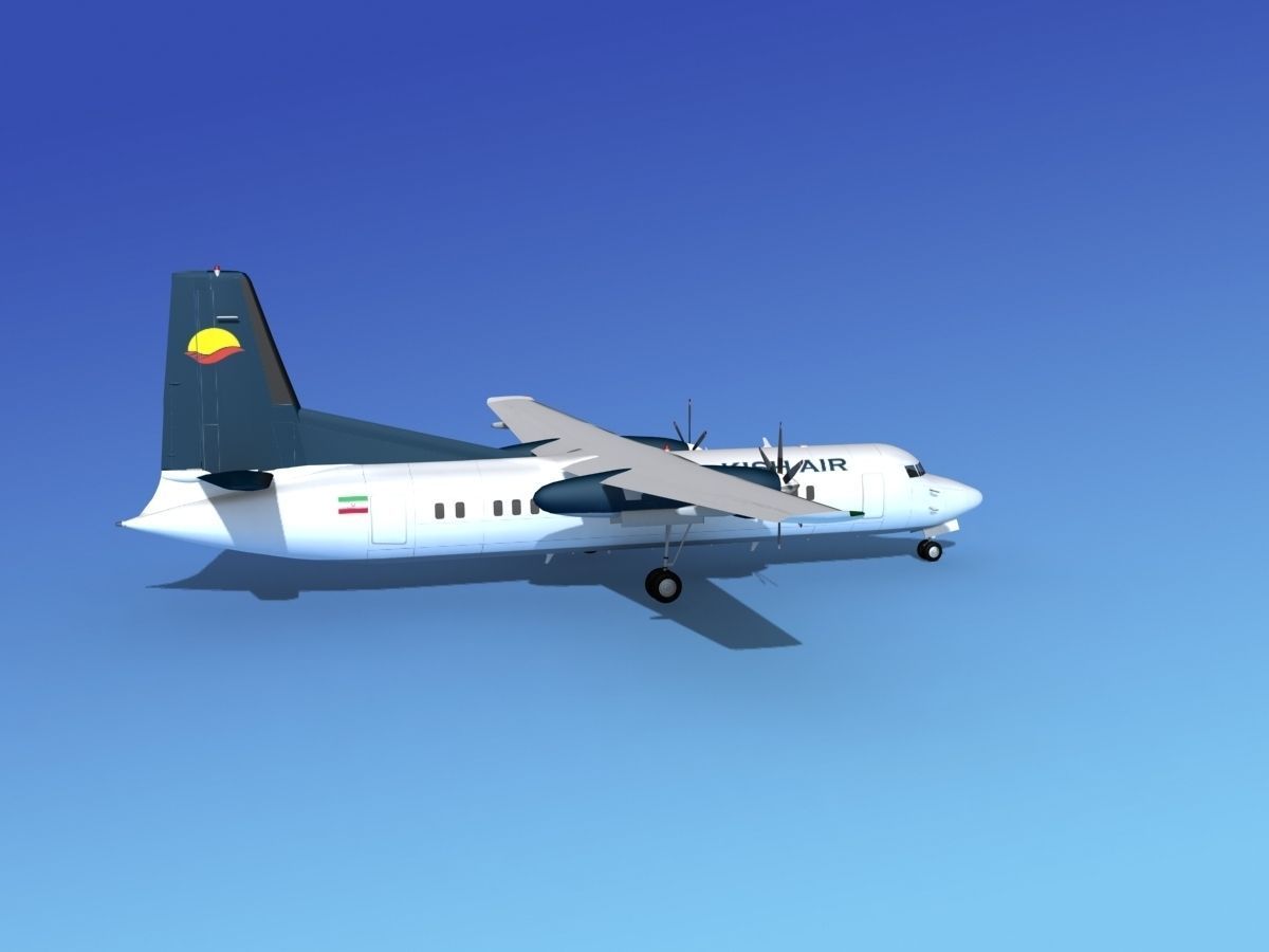 Fokker 50 Kish Air 3D model_4