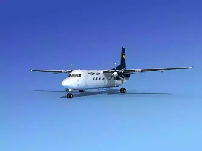 Fokker 50 Kish Air 3D model