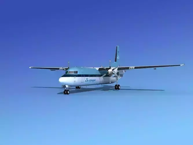 Fokker 50 KLM City Hopper 3D model
