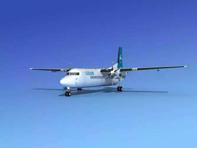 Fokker 50 Luxair 3D model