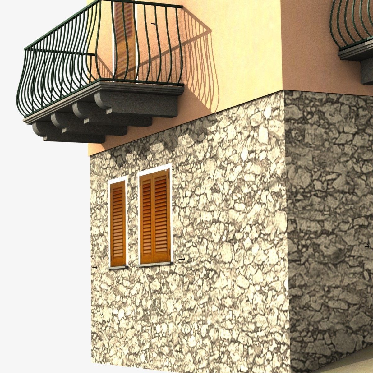 Village Home W-S Low-poly 3D model_7