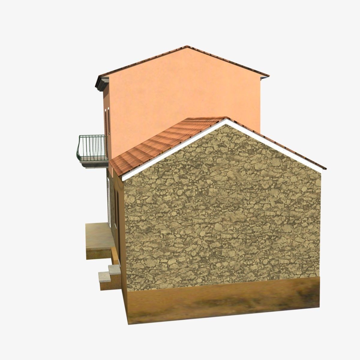 Village Home W-S Low-poly 3D model_3