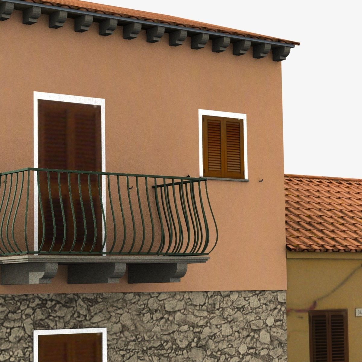 Village Home W-S Low-poly 3D model_8