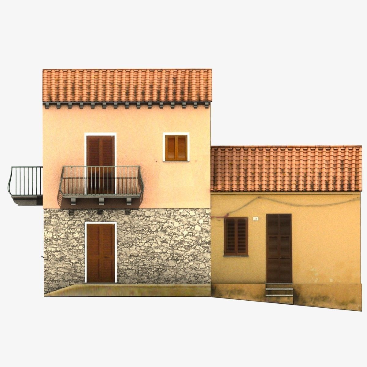 Village Home W-S Low-poly 3D model_5