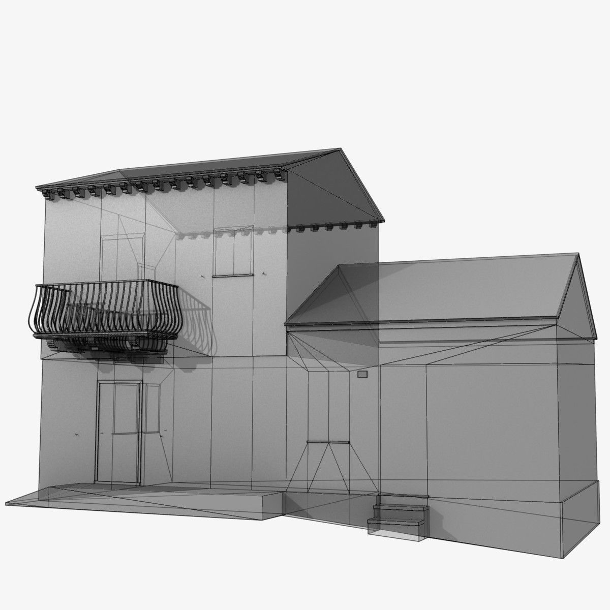 Village Home W-S Low-poly 3D model_12