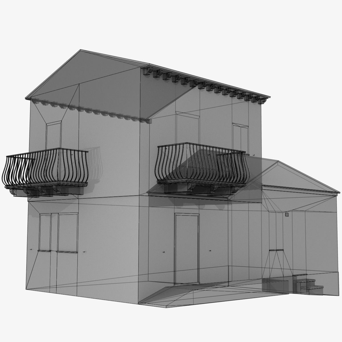 Village Home W-S Low-poly 3D model_10