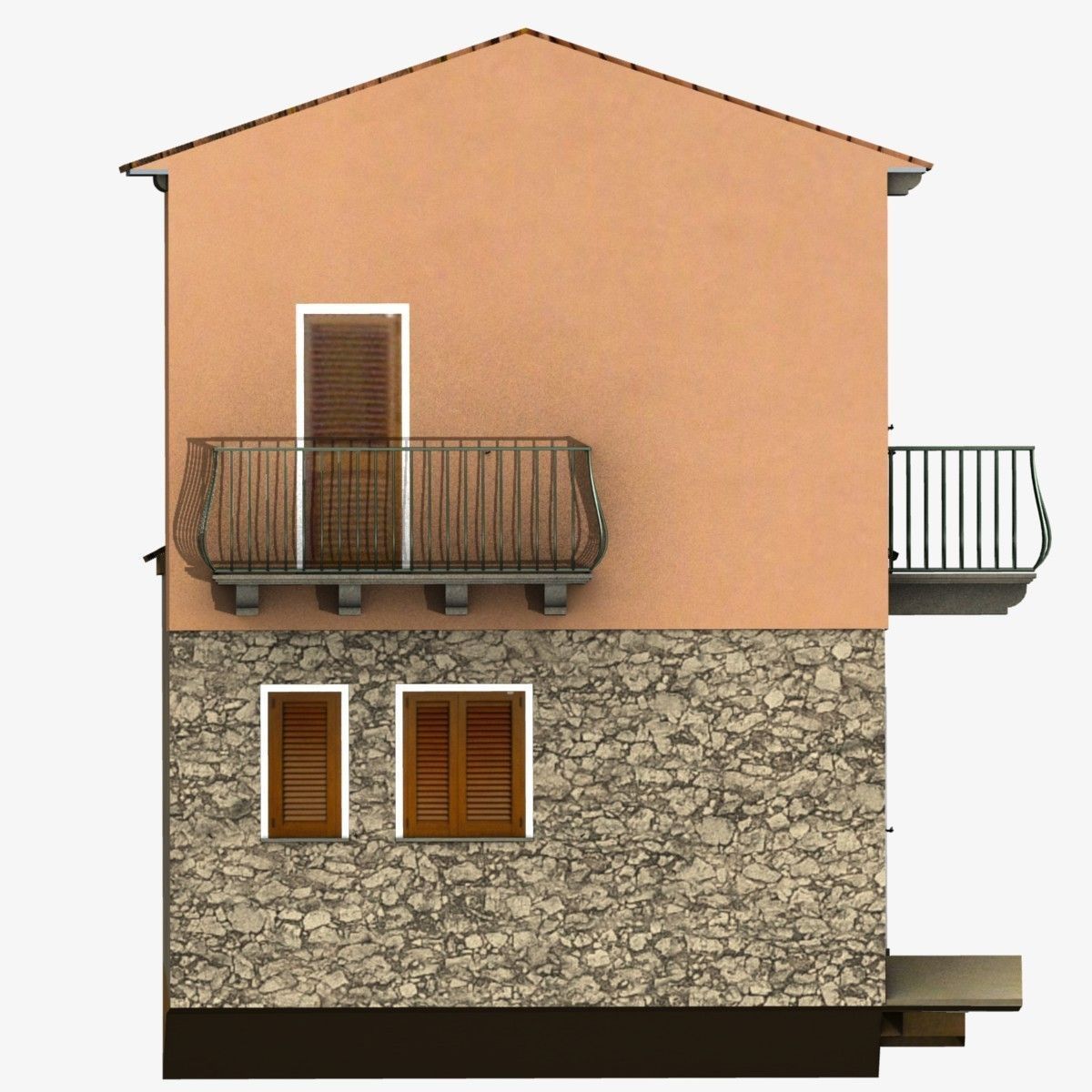 Village Home W-S Low-poly 3D model_6