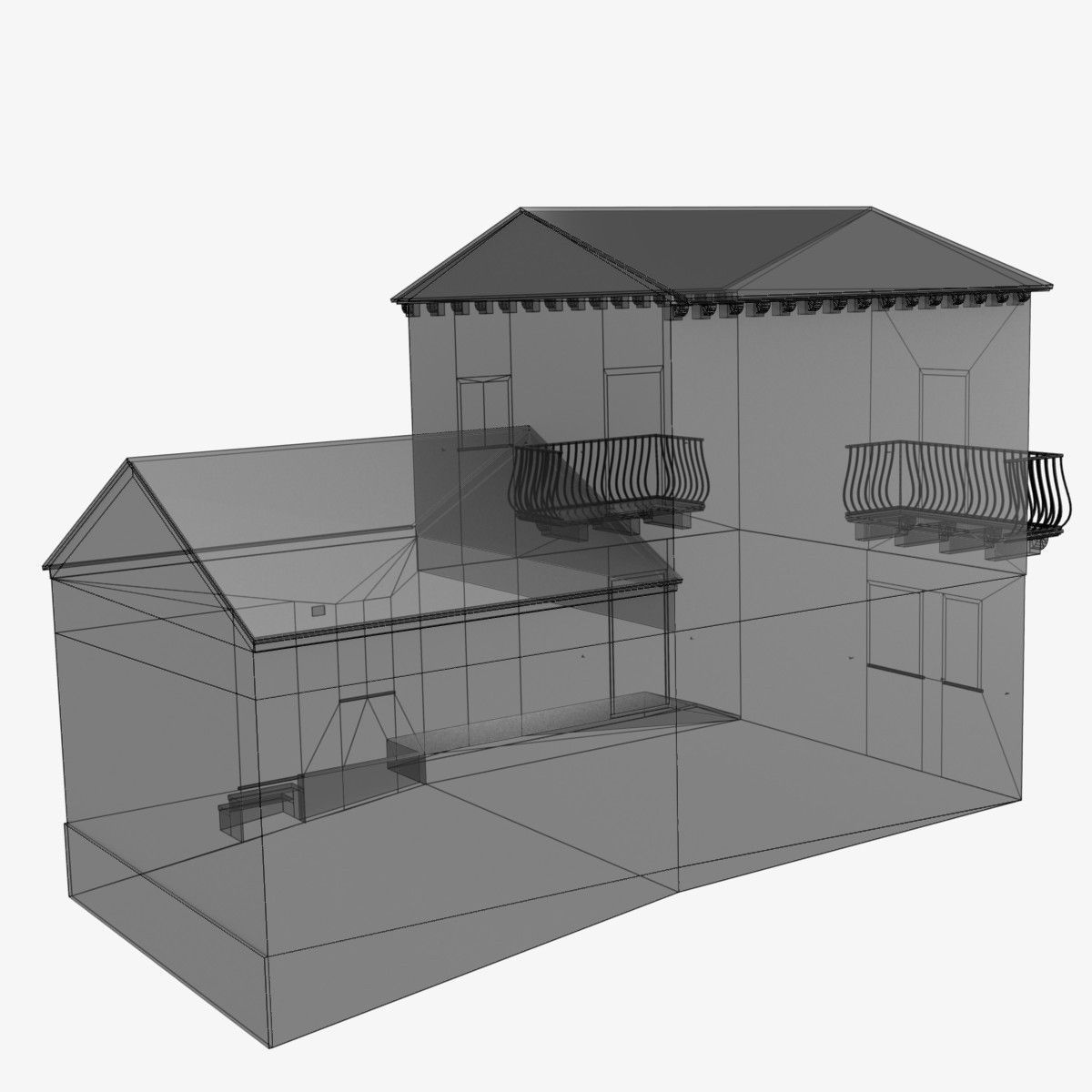 Village Home W-S Low-poly 3D model_11