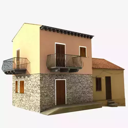 Village Home W-S Low-poly 3D model
