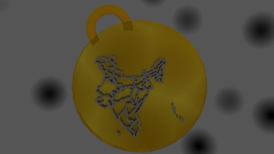 Pendant US India map 3D print model_1