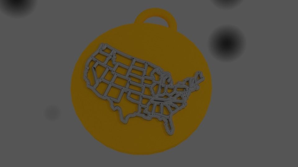 Pendant US India map 3D print model_0