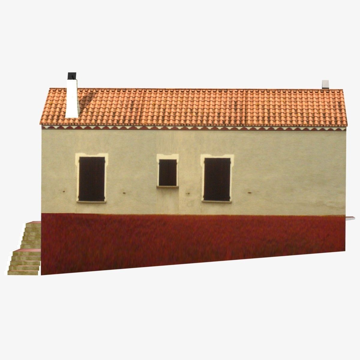 Village Home S-C-W Low-poly 3D model_2