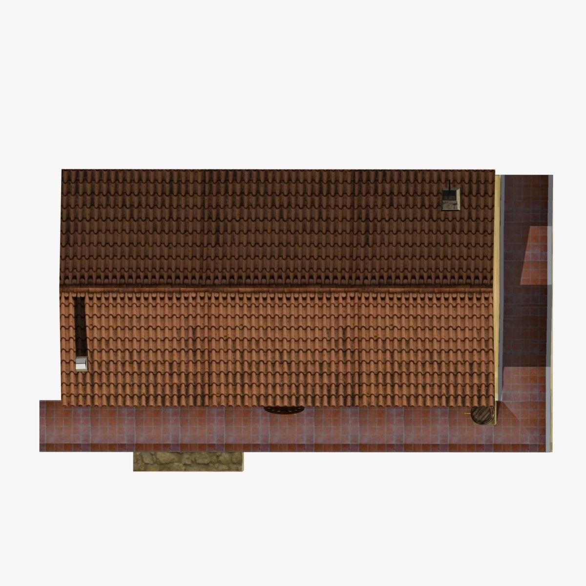 Village Home S-C-W Low-poly 3D model_7