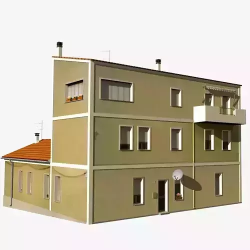 Village Home W-N Low-poly 3D model