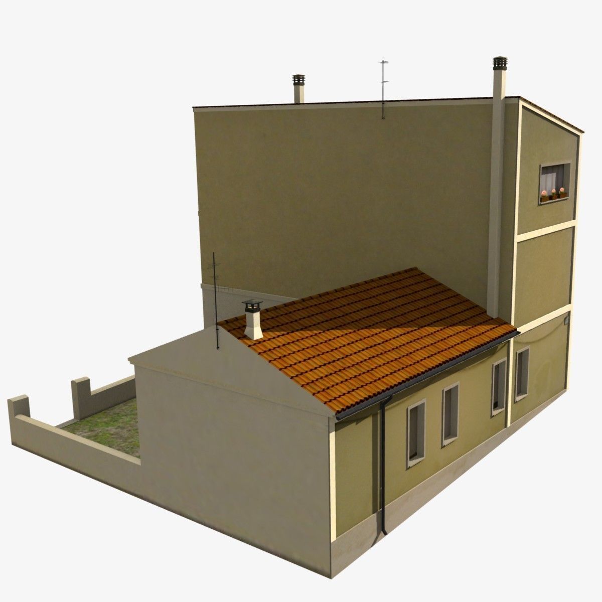 Village Home W-N Low-poly 3D model_4