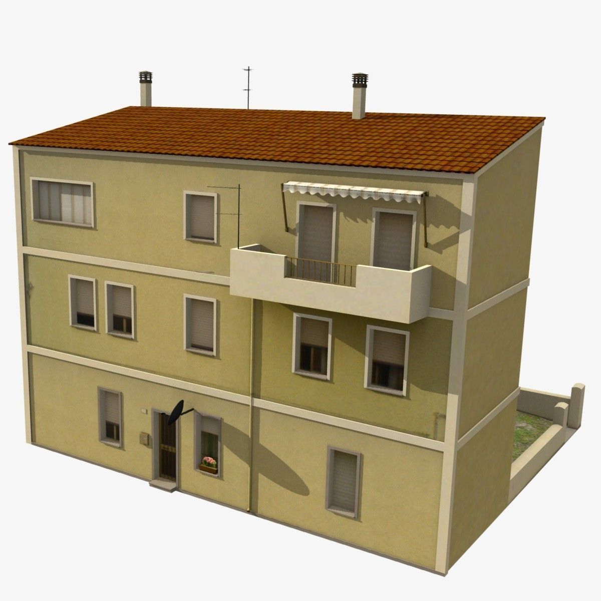 Village Home W-N Low-poly 3D model_1