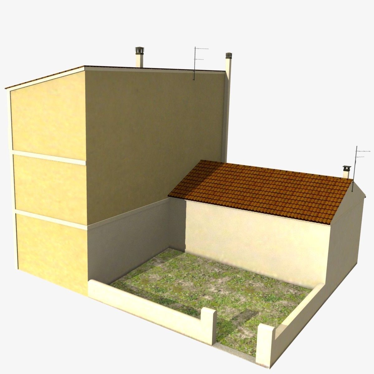 Village Home W-N Low-poly 3D model_3