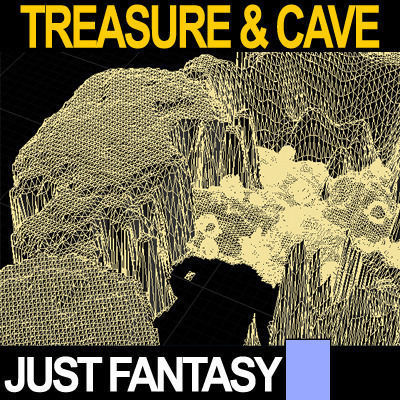 Golden Treasure And Cave Medieval 3D model_8