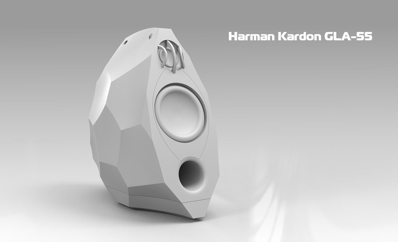 Harman Kardon GLA-55 speakers 3D model_1