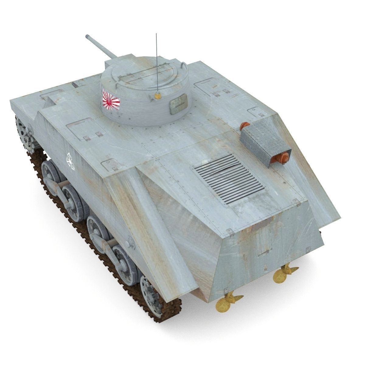 Tank Type 2 Ka-Mi Low-poly 3D model_3