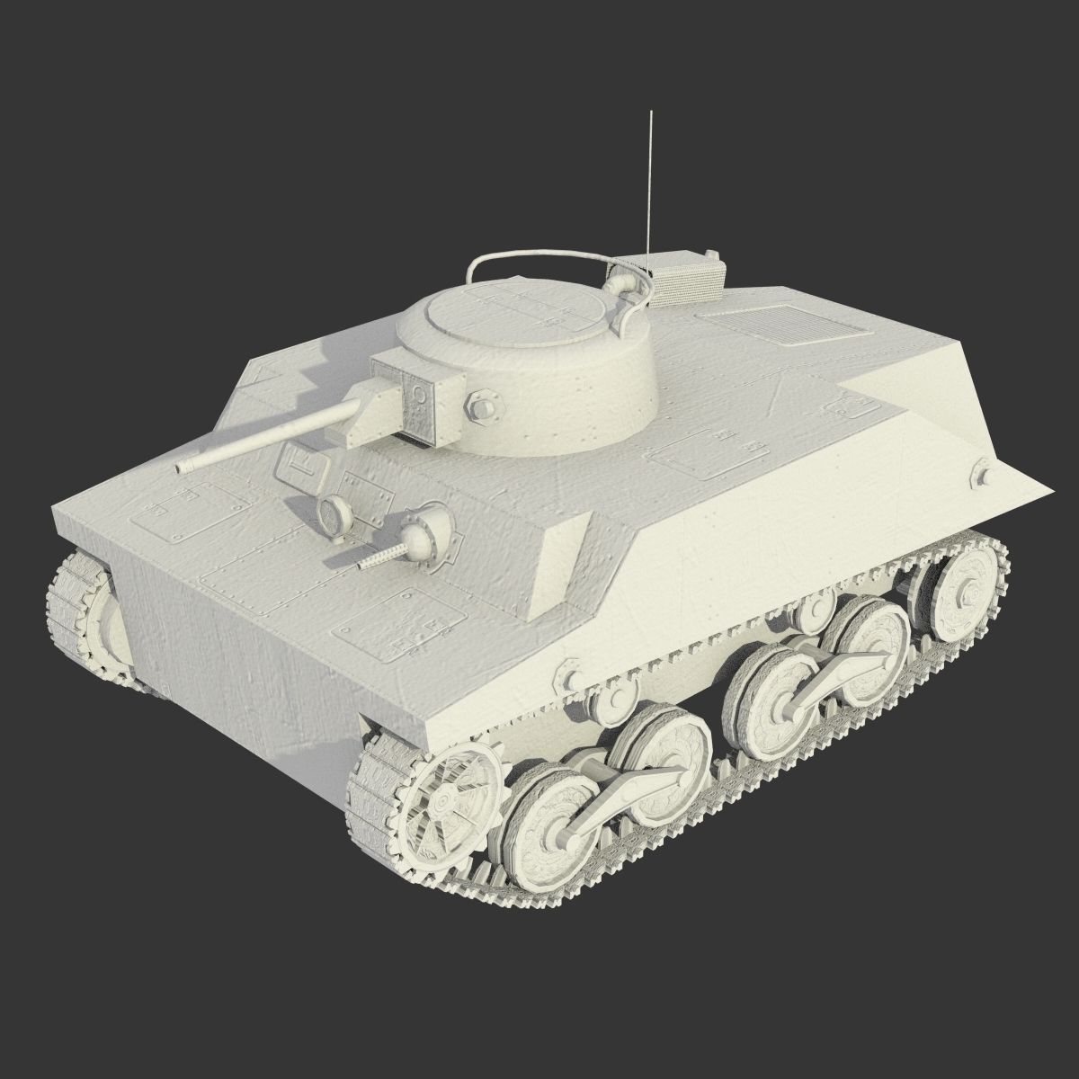 Tank Type 2 Ka-Mi Low-poly 3D model_10