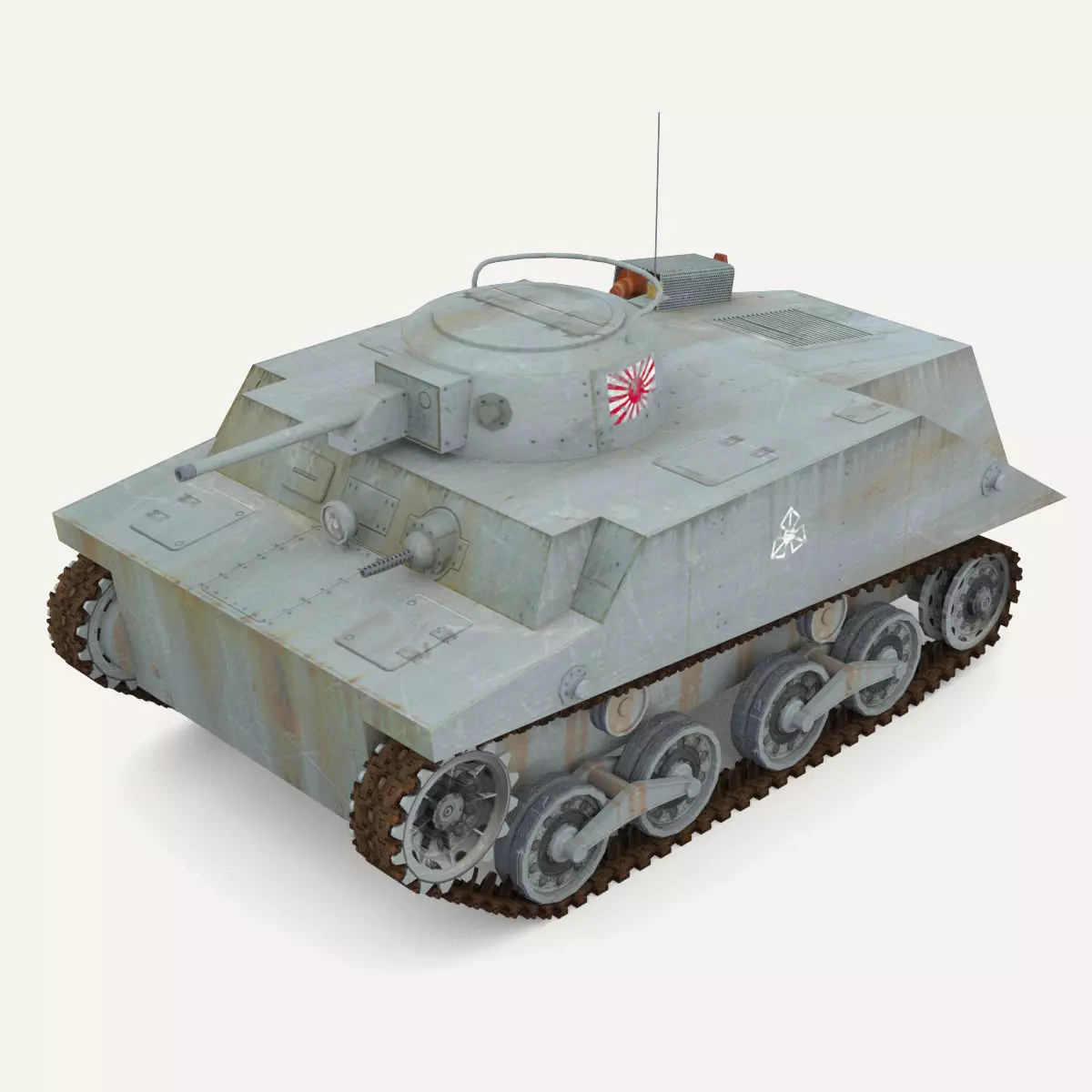 Tank Type 2 Ka-Mi Low-poly 3D model_0