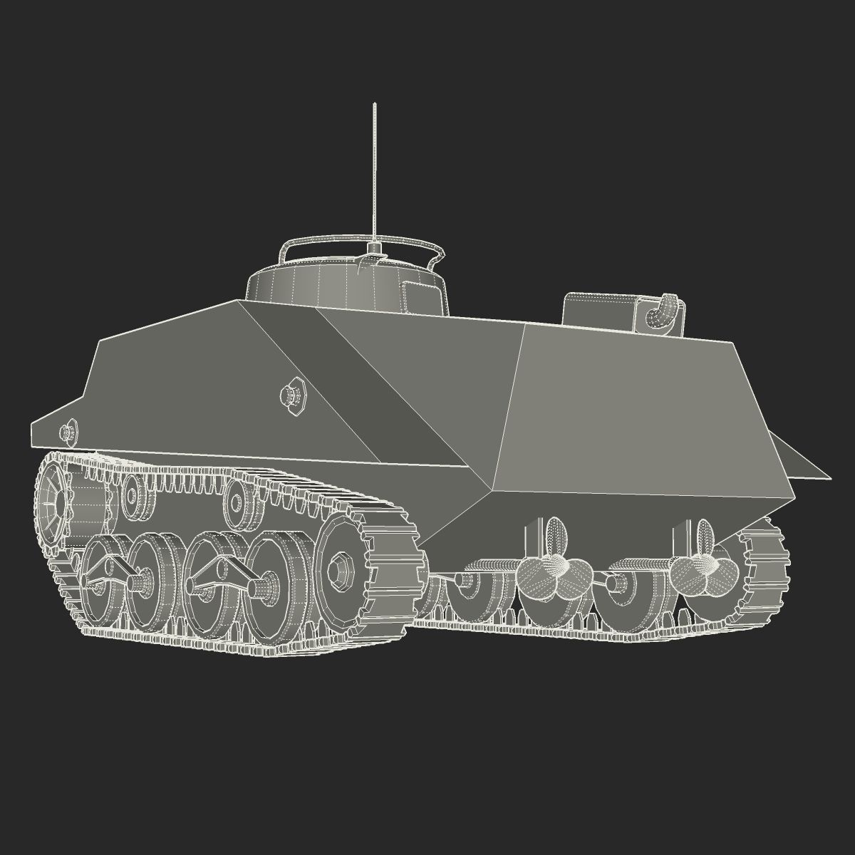 Tank Type 2 Ka-Mi Low-poly 3D model_16