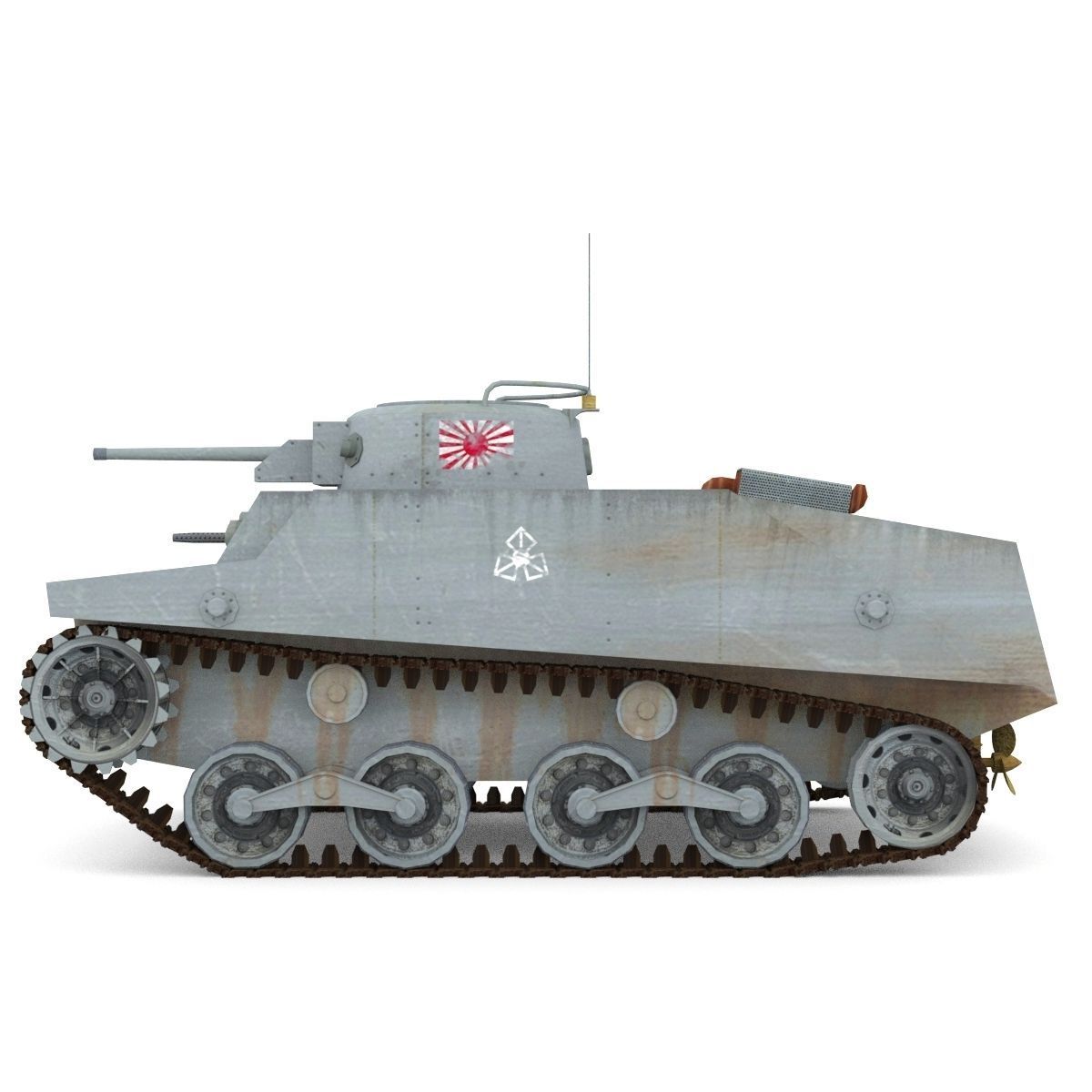 Tank Type 2 Ka-Mi Low-poly 3D model_7