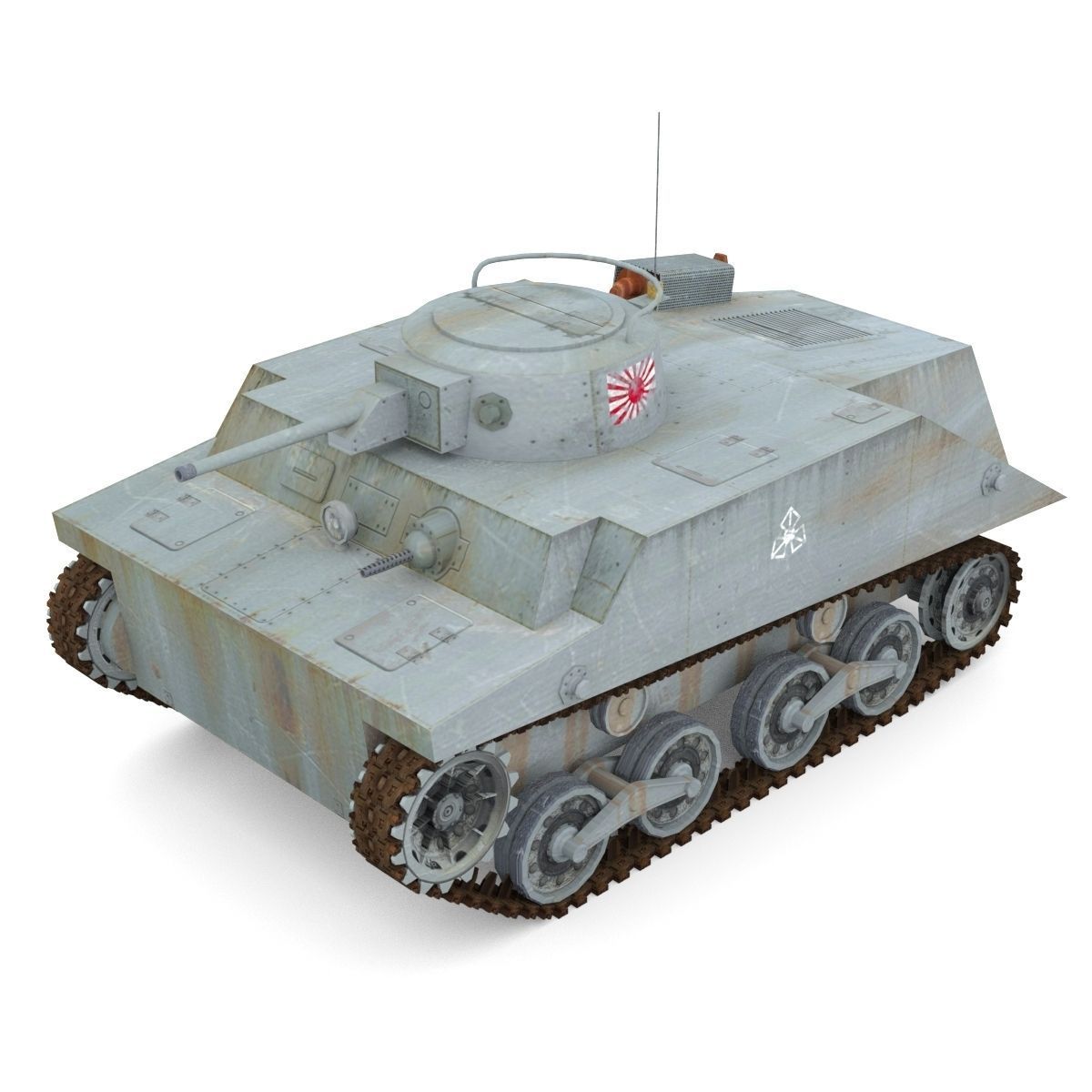 Tank Type 2 Ka-Mi Low-poly 3D model_1