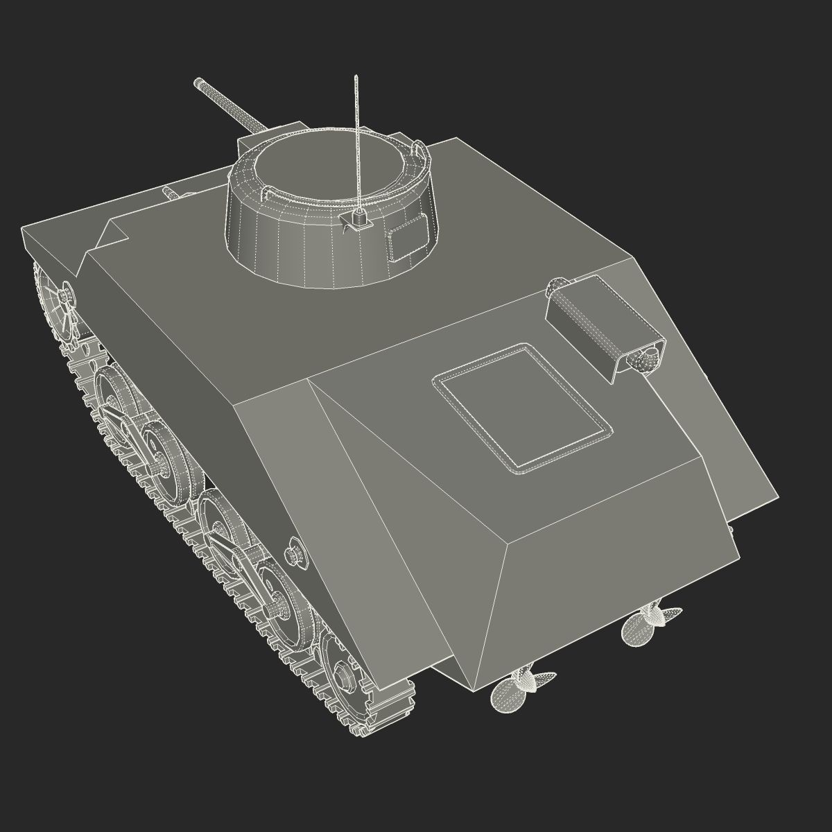 Tank Type 2 Ka-Mi Low-poly 3D model_14