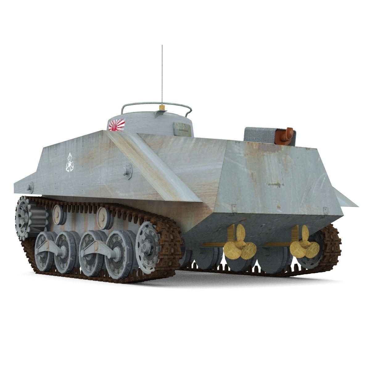 Tank Type 2 Ka-Mi Low-poly 3D model_5