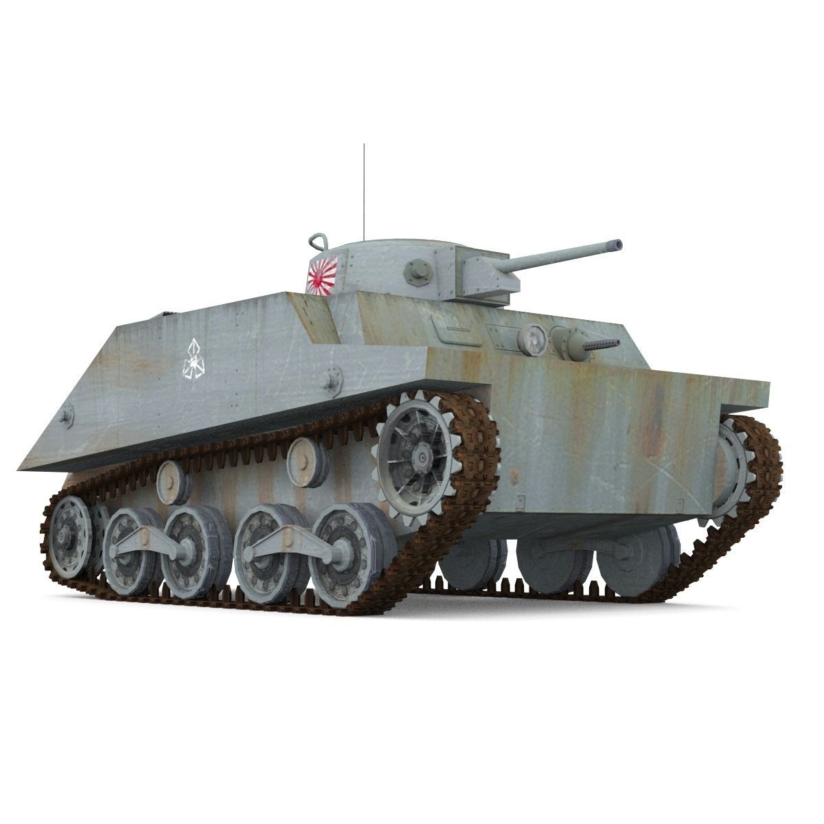 Tank Type 2 Ka-Mi Low-poly 3D model_6