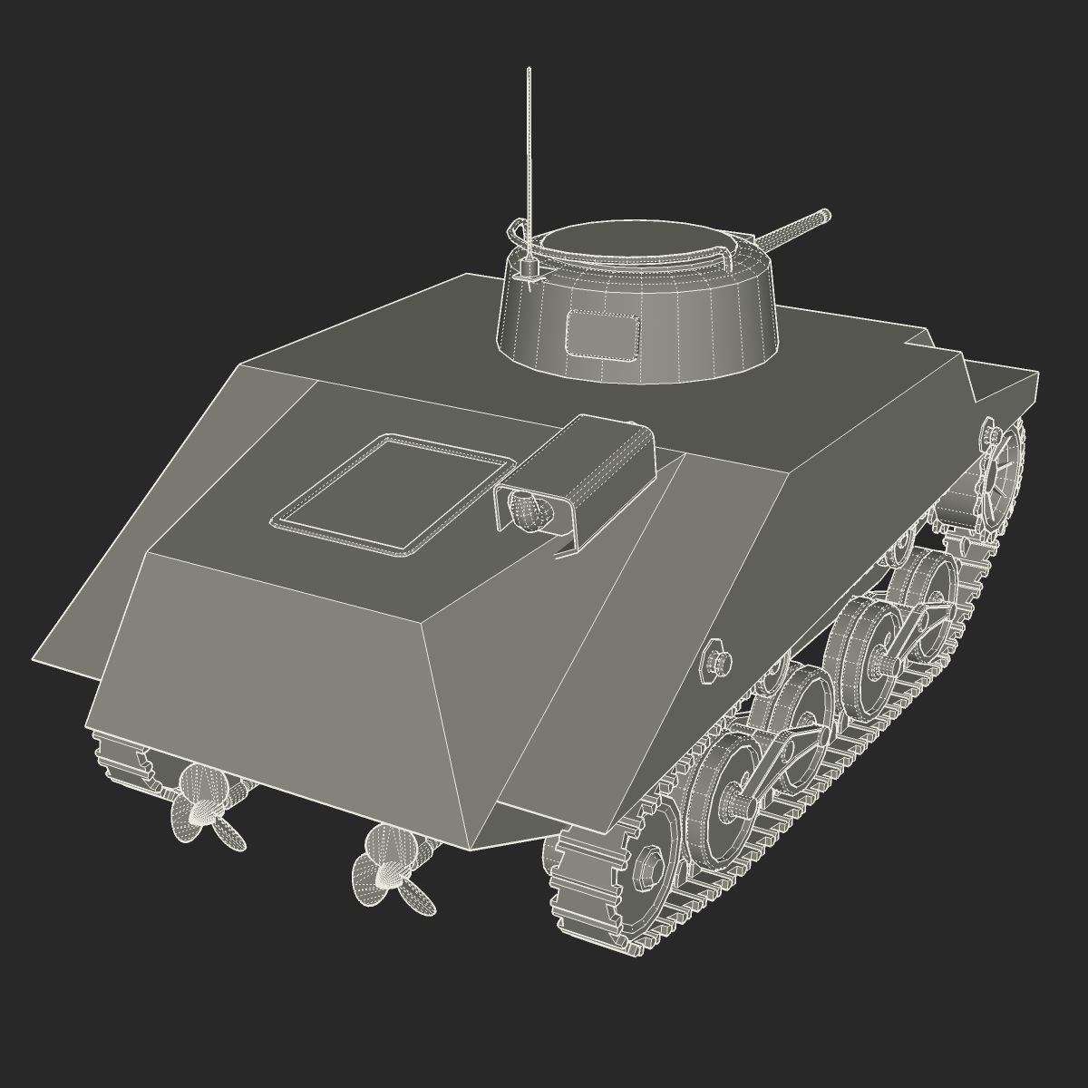 Tank Type 2 Ka-Mi Low-poly 3D model_15
