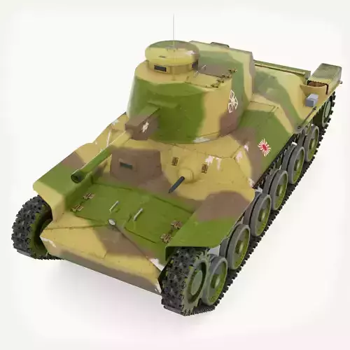 Tank Type 97 Chi-Ha Low-poly 3D model