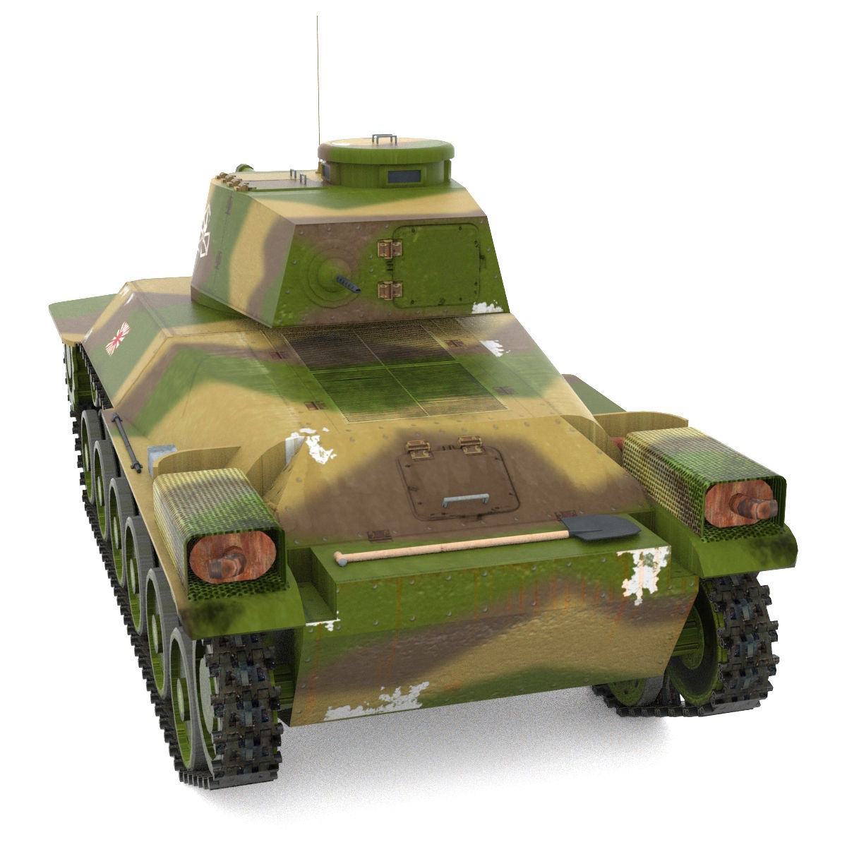 Tank Type 97 Chi-Ha Low-poly 3D model_4