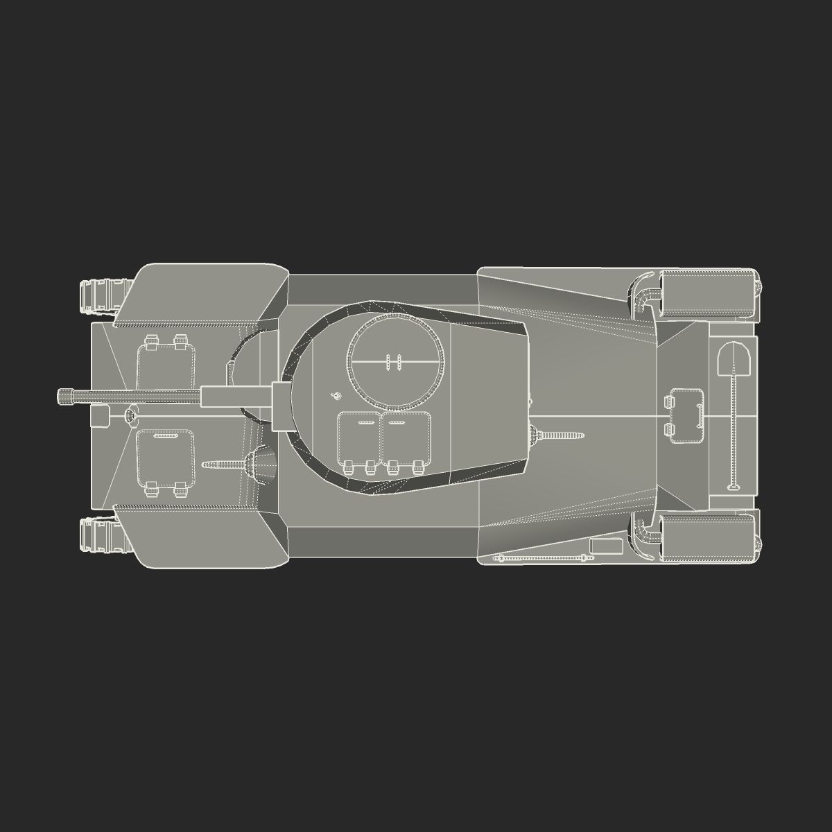 Tank Type 97 Chi-Ha Low-poly 3D model_18
