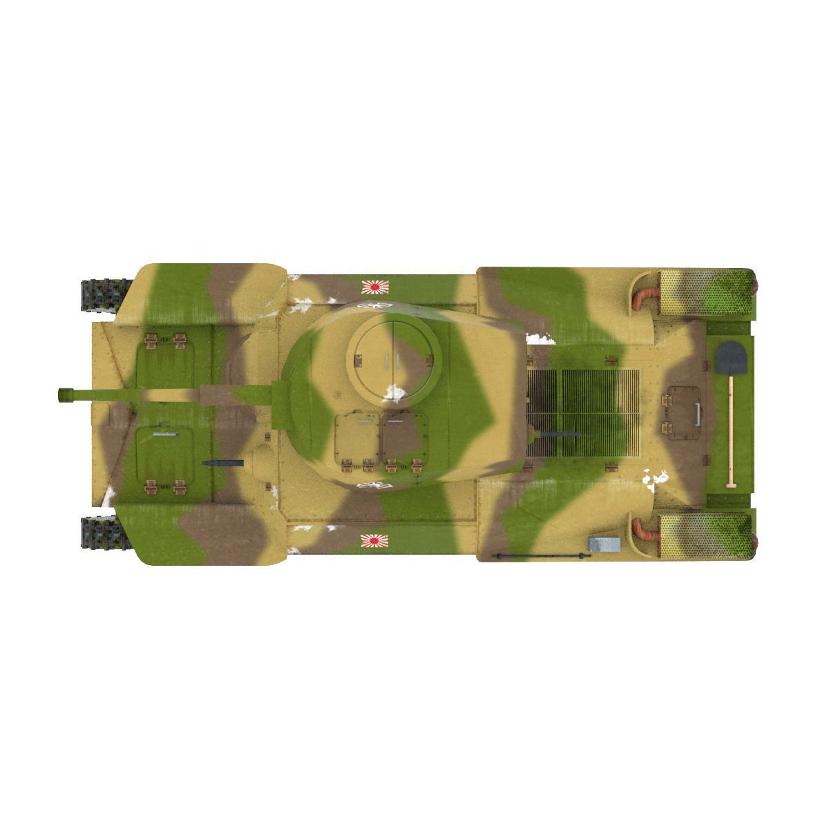 Tank Type 97 Chi-Ha Low-poly 3D model_8