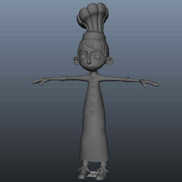 Chef cartoon 02 3D model_15