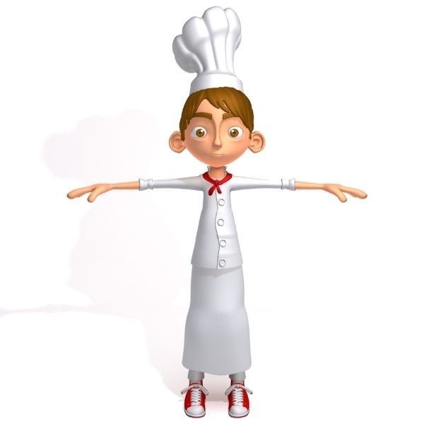 Chef cartoon 02 3D model_3