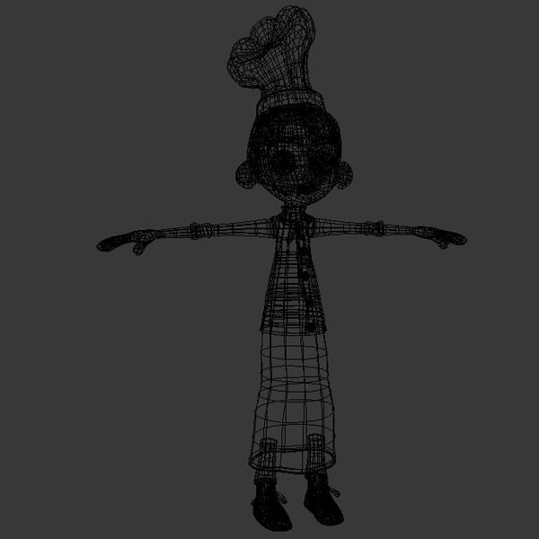Chef cartoon 02 3D model_12