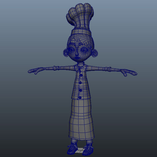 Chef cartoon 02 3D model_8
