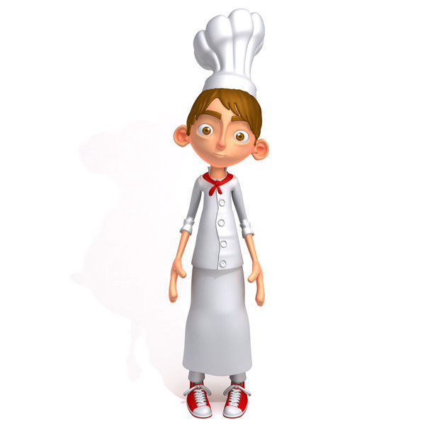 Chef cartoon 02 3D model_2