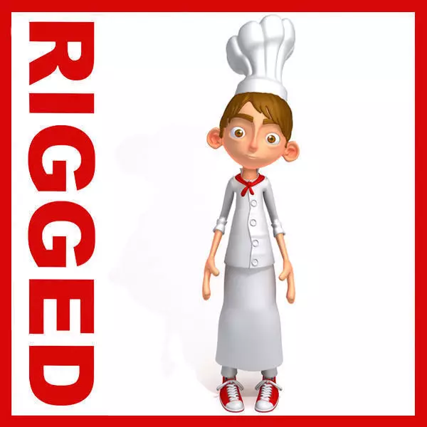 Chef cartoon 02 3D model_0